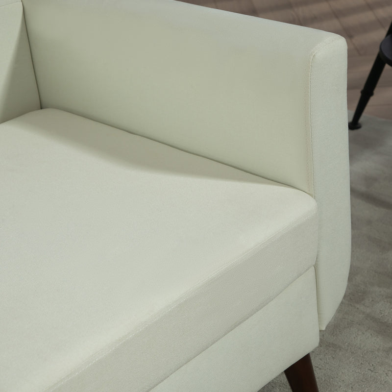 Cream Two Seater Linen Look Sofa Comfortable and Stylish Seating by HOMCOM