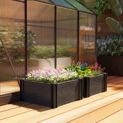 Raised Garden Bed for Easy Vegetable and Herb Growing with Tool Free Assembly Dark Grey Outsunny