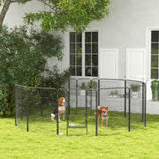 12 Panel Heavy Duty Puppy Playpen for Small Dogs Indoor and Outdoor Use Silver by PawHut