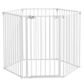 Foldable 6 Panel Dog Playpen with Door Ideal for Indoor or Outdoor Use White