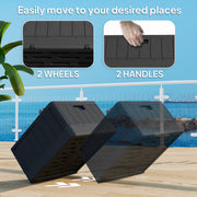 Black Garden Parasol Base with Wheels and Handles Holds Up to 80kg by Outsunny