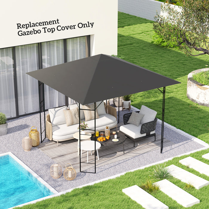 Grey 3m x 3m Gazebo Canopy Replacement Cover Water Resistant with UPF30+ by Outsunny
