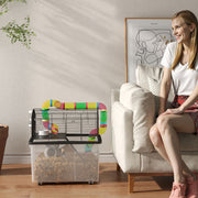 2 Tier Hamster Cage with Deep Tray Tube System Water Bottle and Accessories by PawHut