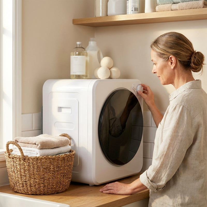 Compact Tumble Dryer for Small Flats with 5 Programmes and Flexible Installation White