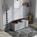 Grey 113L Storage Chest with Flip-Top Lid and Safety Hinges for Living Room and Hallway by HOMCOM