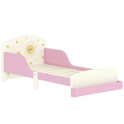 Toddler Bed with Storage and Guardrails Fits 140 x 70cm Mattress For Ages 3 to 8 Pink