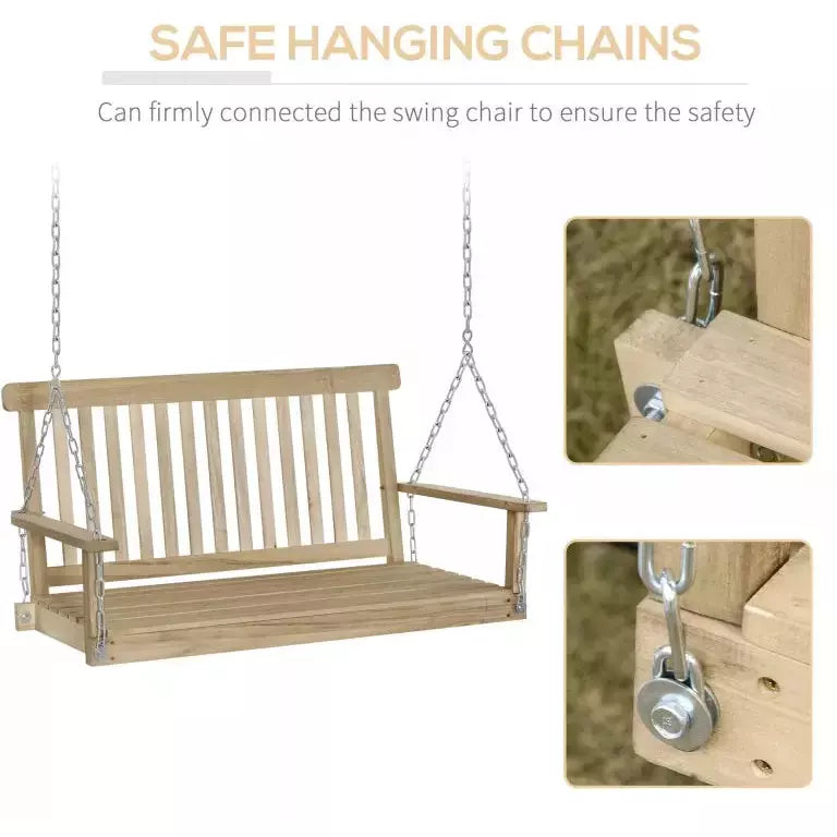 2 Seater Wooden Porch Swing Bench (Swing Bench Only)
