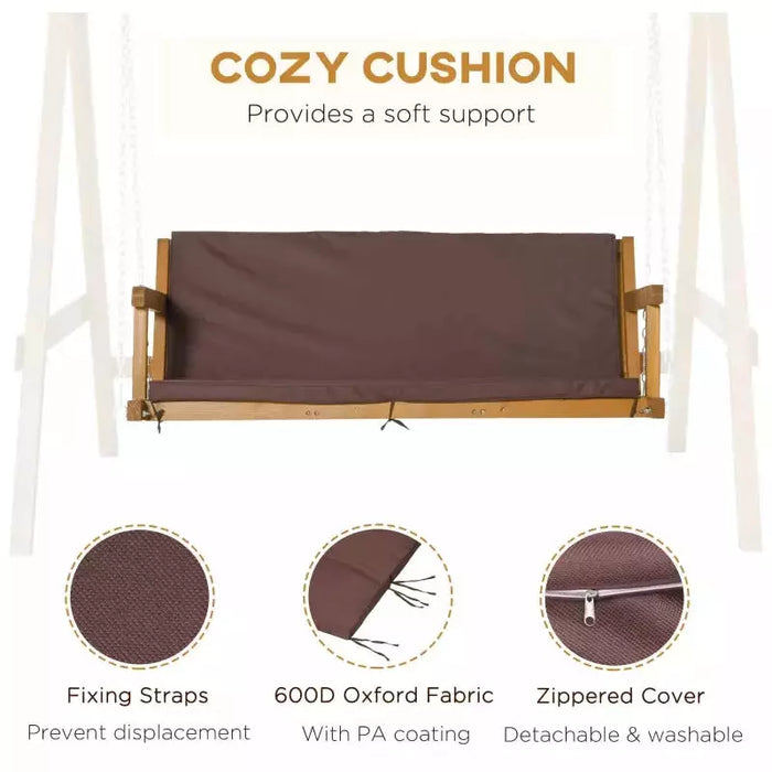 3 Seater Garden Swing Chair With Canopy, Padded Cushions