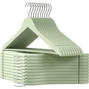 Songmics Quality Wooden Hangers, Light Green & Silver (Set of 20) Songmics