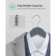 Songmics Wooden Hangers, Grey & Silver (Set of 20) Songmics