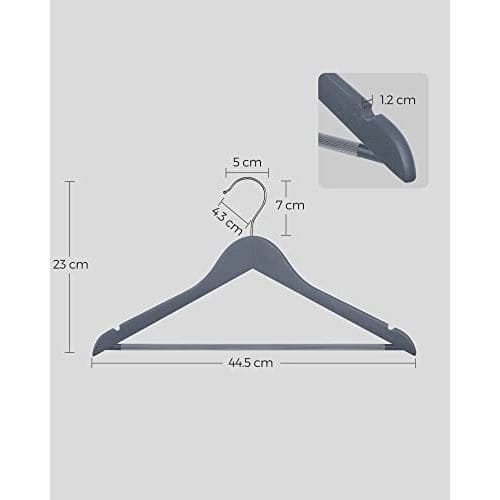 Songmics Wooden Hangers, Grey & Silver (Set of 20) Songmics