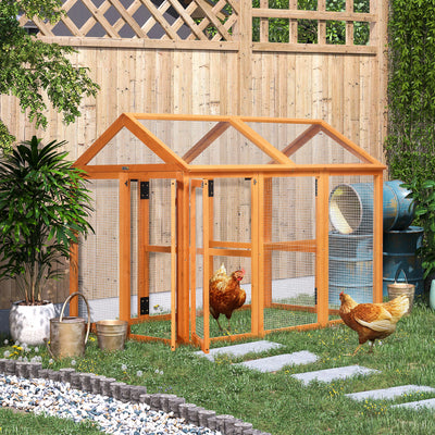 Wooden Chicken Coop with Run Pawhut