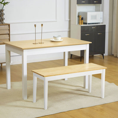Wooden Dining Bench, Natural Wood, 102cm Homcom
