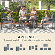 Wooden Garden Furniture Set for Relaxing Outdoor Seating with Coffee Table Outsunny