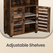 Wooden cabinet with adjustable shelves