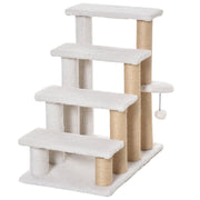 4 Step Cat Climbing Ladder With Scratching Posts Toy Ball And Platforms For Indoor Use White