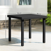 Square Garden Dining Table for 4 with Aluminium Legs Ideal for Patio or Balcony Black Outsunny