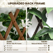 Expandable Garden Trellis Fence with Faux Eucalyptus Leaves for Patio or Balcony Privacy