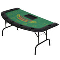 Folding Poker Table for 7 Players with Cup Holders and Padded Rails Green