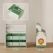 Jungle Themed Kids Storage Shelf With Removable Drawers and Book Racks for Easy Organisation Green Zonekiz