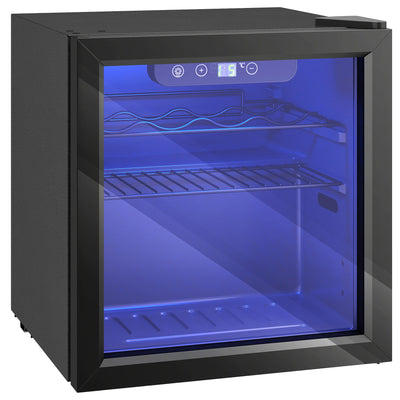 Wine Cooler for 12 Bottles with Double Glass Door and Quiet Operation Black Homcom