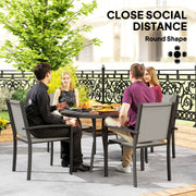 5 Piece Patio Dining Set with Round Table and Stackable Chairs for Patio by Outsunny