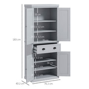 Freestanding Kitchen Storage Cabinet With Shelves And Drawers For Home Organisation Grey