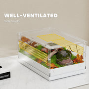 Acrylic Reptile Terrarium with Sliding Top and Vents for Snakes and Geckos Clear AOSOM