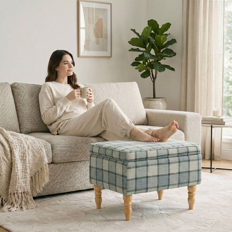 Storage Ottoman with Flip-Top Tray and Hidden Lounge Storage