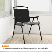 Outdoor Seat Cushions Set of 6 for Comfortable Garden Chairs Water-Repellent Dark Grey Outsunny