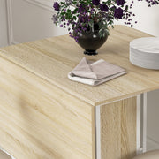 Extendable Six Seater Drop Leaf Dining Table Ideal for Family Meals Natural White