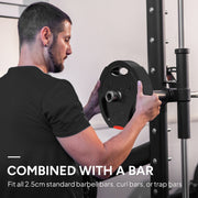 Weight Plates Set with 7.5kg and 5kg Cast Iron Discs for Home Gym Training Black AOSOM