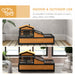 Wooden Tortoise House with Balcony Tray and Roof for Indoor and Outdoor Yellow by PawHut