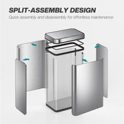 Sensor Bin 60L Touchless Waste Disposal with Odour Control for Kitchens and Offices Silver AOSOM