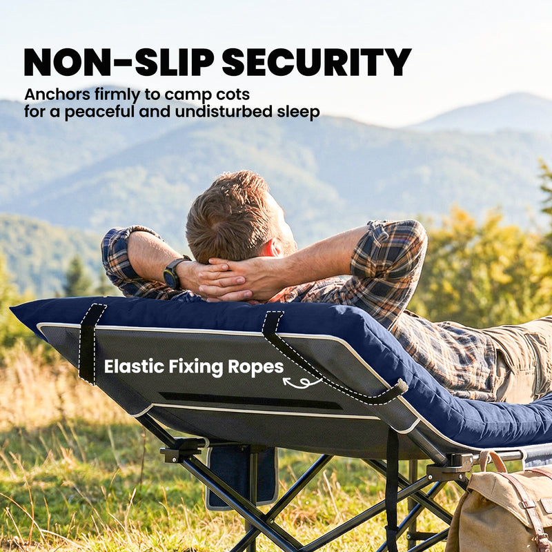 Camping Mat with Thick Foam for Warm Comfortable Sleep Outdoors Dark Blue
