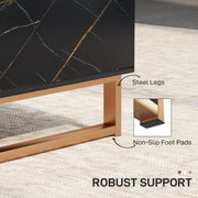 Black Marble Effect Storage Coffee Table with Open Shelf and Modern Design by HOMCOM