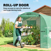 Walk In Greenhouse With Shelves For Organised All Season Plant Growing Green Outsunny