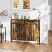 Rustic Wooden Radiator Cover with Drawers 93 x 119cm by HOMCOM