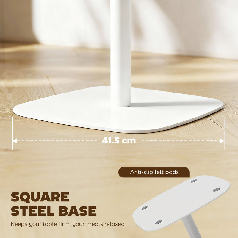 Compact Dining Table for Two Ideal for Small Kitchens Easy Clean Natural Wood White