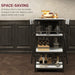 Three Piece Kitchen Dining Set with Shelves Grey and Black by HOMCOM