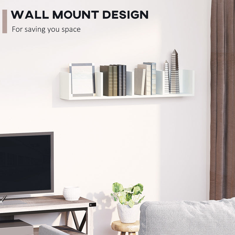 Wall Mounted Media Storage Rack Set Holds 84 CDs or 56 DVDs 4 Cube Shelves White