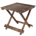 Foldable Wooden Garden Side Table for Outdoor or Indoor Use Carbonised Finish Outsunny