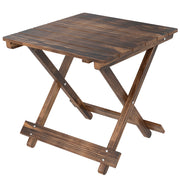 Foldable Wooden Garden Side Table for Outdoor or Indoor Use Carbonised Finish Outsunny