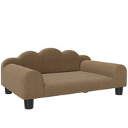 Elevated Dog Sofa Bed with Backrest and Armrest for Small Pets Ideal for Lounging Brown