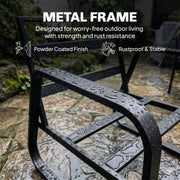 Garden Sofa Set for Four with Cushions and Coffee Table for All Weather Use Black Light Grey Outsunny