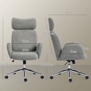 Ergonomic Office Chair with Adjustable Headrest and Boucle Fabric for Home Working Charcoal Grey AOSOM