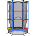 Kids Trampoline with Enclosure Net Steel Frame for Ages 3 to 6 Multicoloured by HOMCOM AOSOM