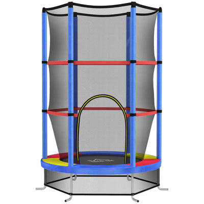 Kids Trampoline with Enclosure Net Steel Frame for Ages 3 to 6 Multicoloured by HOMCOM AOSOM