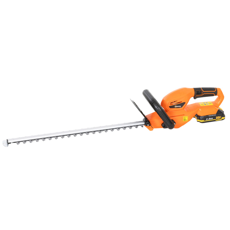 Cordless Hedge Trimmer for Easy Garden Maintenance with Rechargeable Battery Orange AOSOM