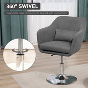 Swivel Accent Chair with Adjustable Height and Lumbar Support for Home Office, Dark Grey